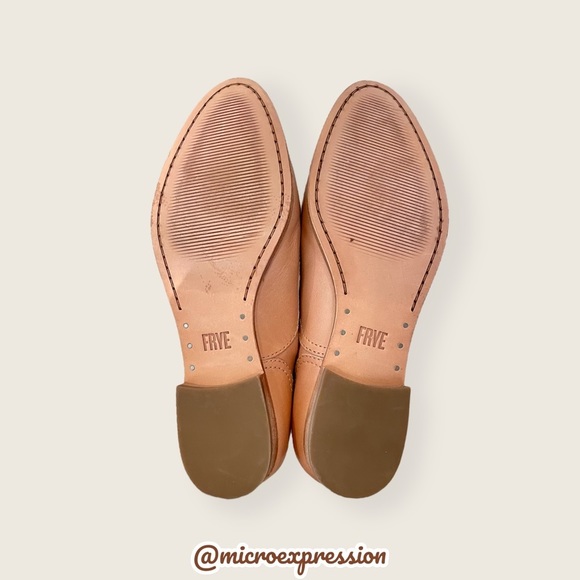 $328 Frye Grace Oxford Light Pink Real Leather Lace Up Casual Formal Work Flat - Picture 15 of 16